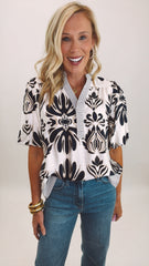 Havana Bloom Top (navy)