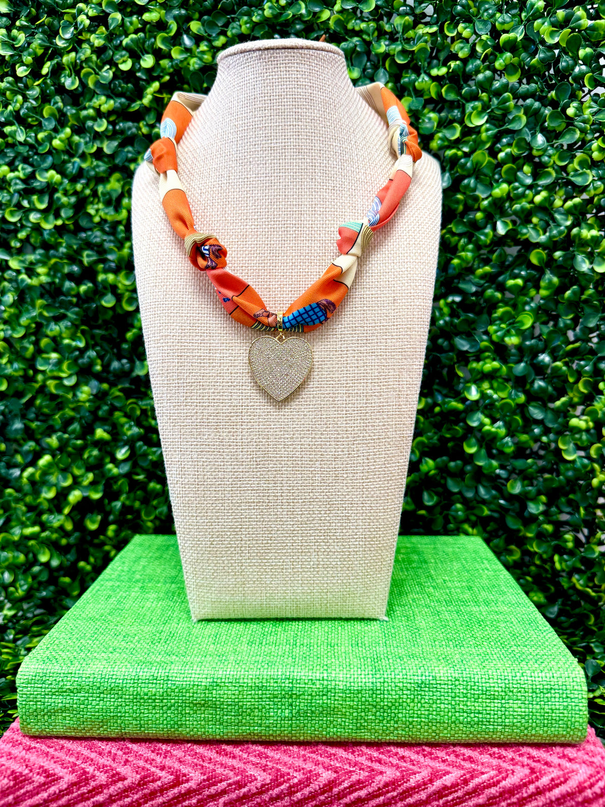 Sunset Spark Scarf Necklace