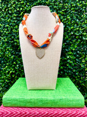 Sunset Spark Scarf Necklace