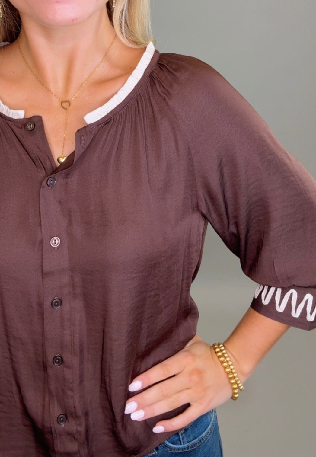 Sutton Blouse (chocolate)