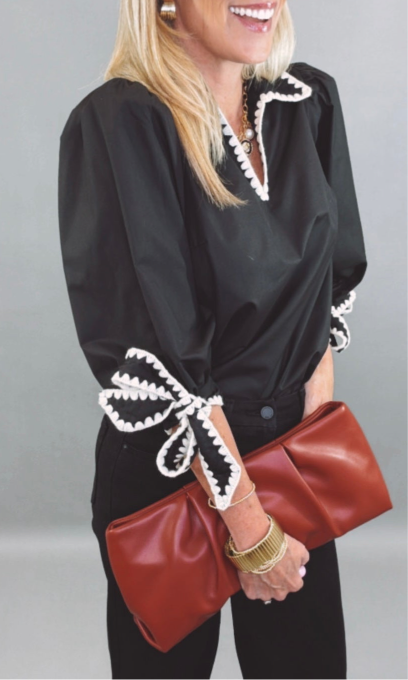 Bow & Bold Blouse (black)