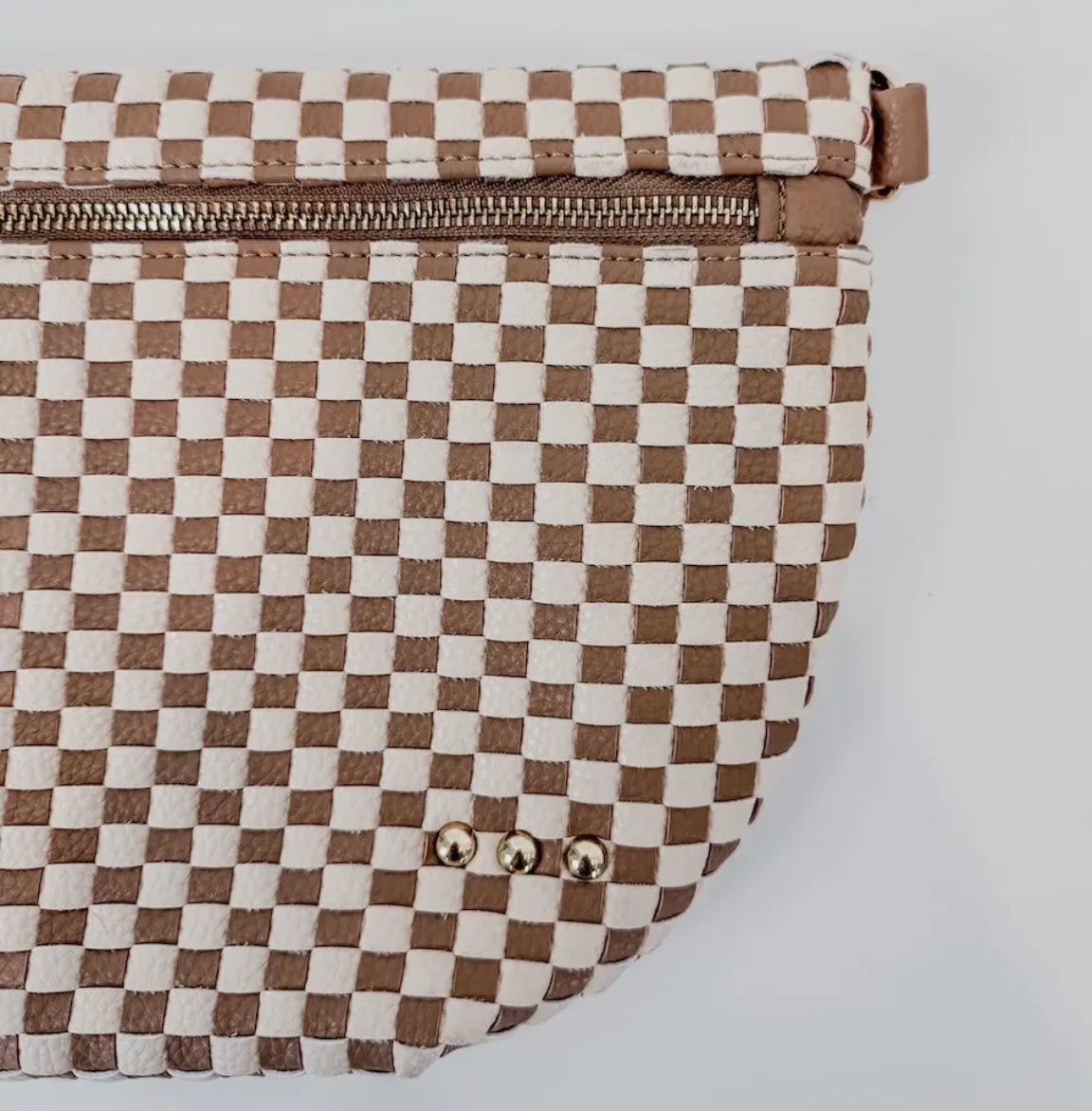 Woven Bum Bag (check brown)