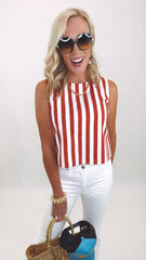 Saltwater Stripe Top (red)