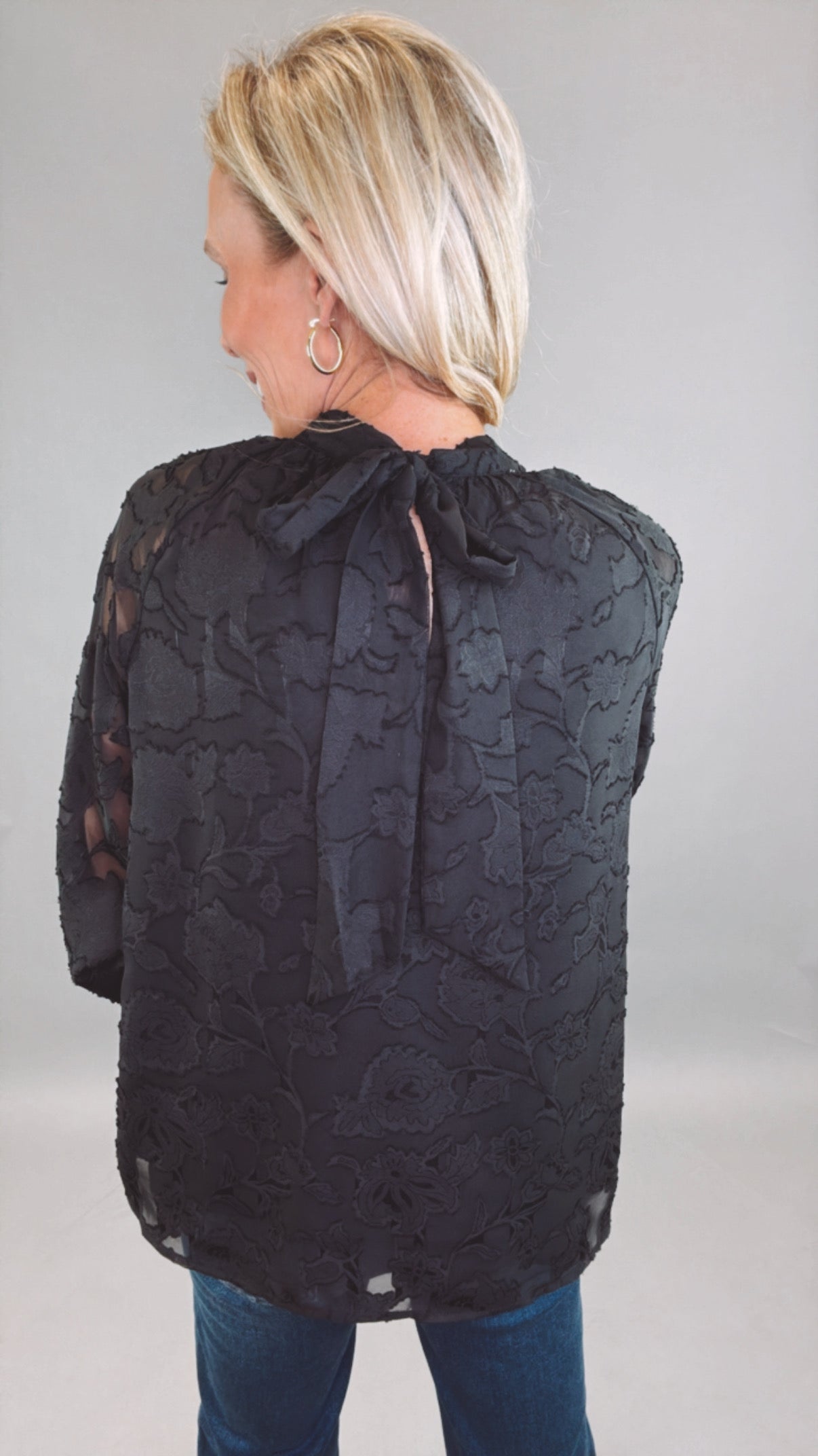 Noir Bloom Blouse