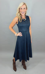 Suede to Order Dress (navy)
