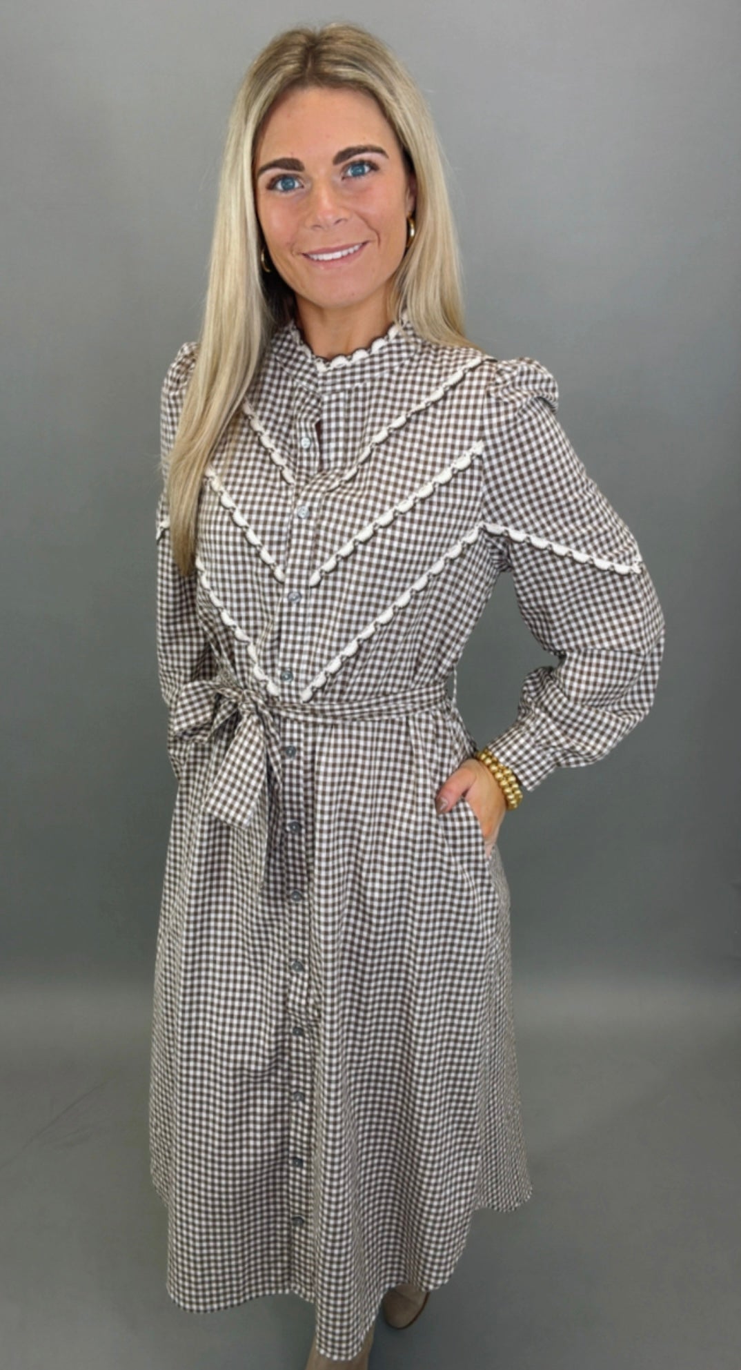 Camden Check Dress (brown)