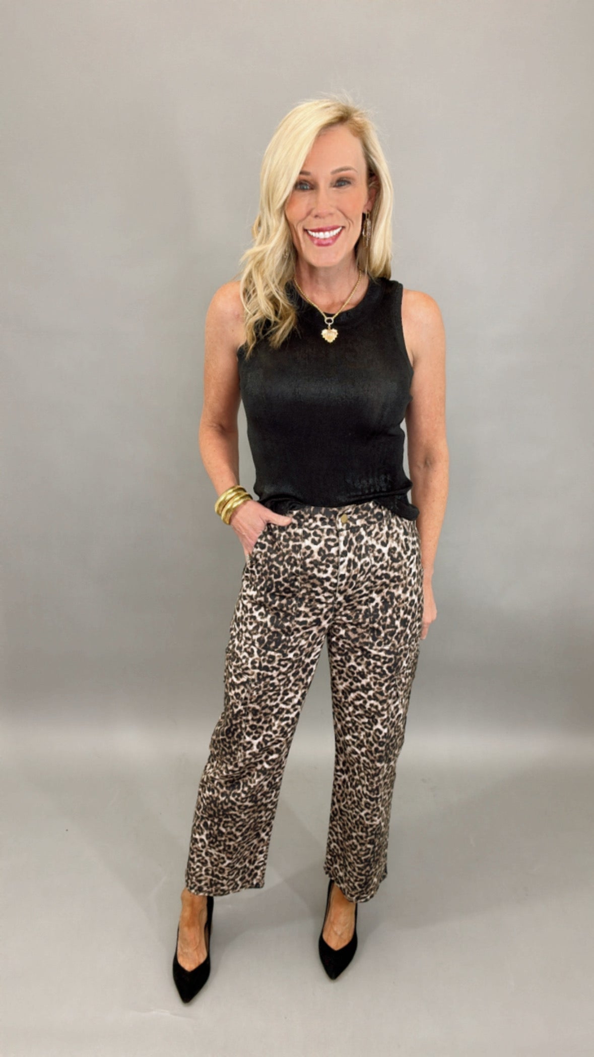 Crop Leopard Cargo Pant