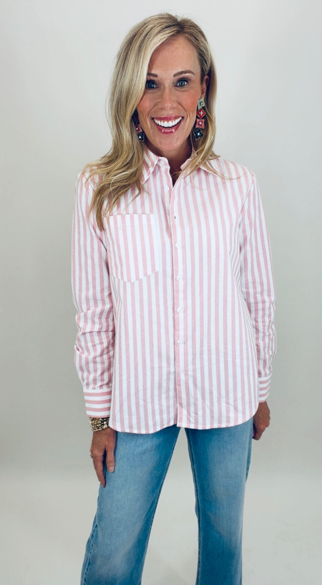 Petal Stripe Button Down