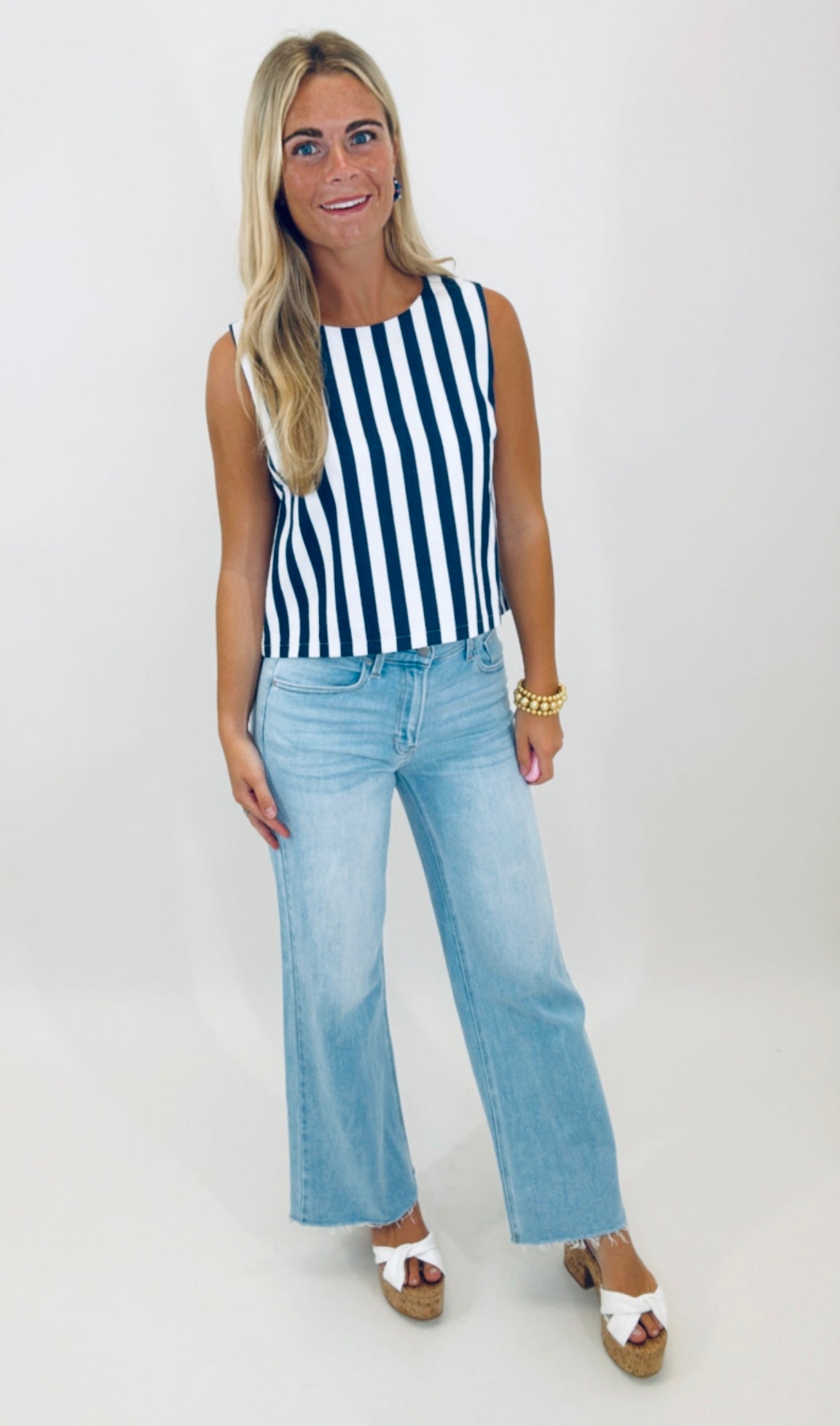 Saltwater Stripe Top (Navy)