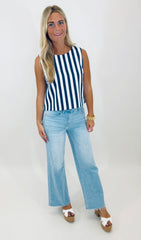 Saltwater Stripe Top (Navy)