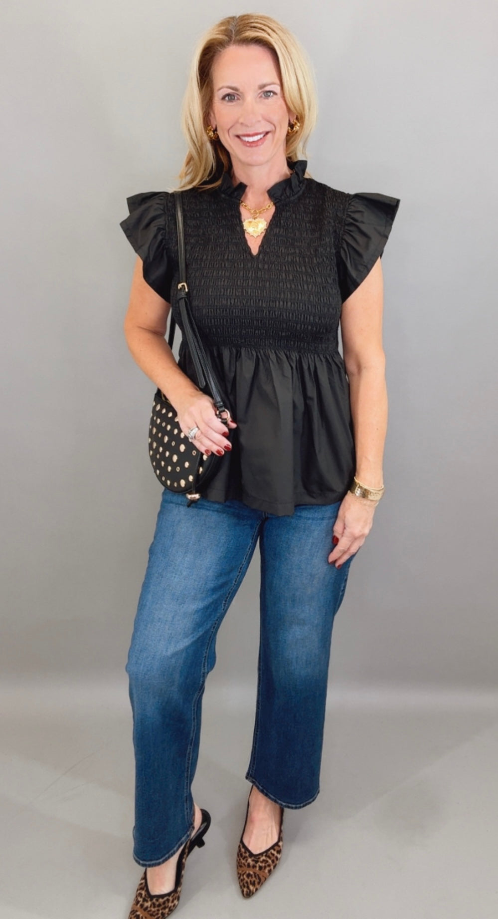 Midnight Ruffle Top