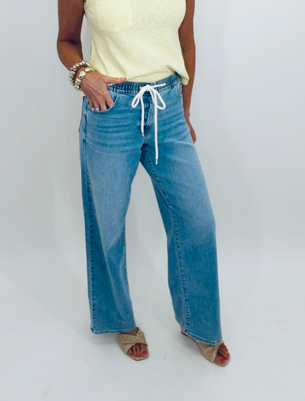 Pulled Together Drawstring Denim