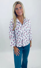 Button & Blossom Top (red)