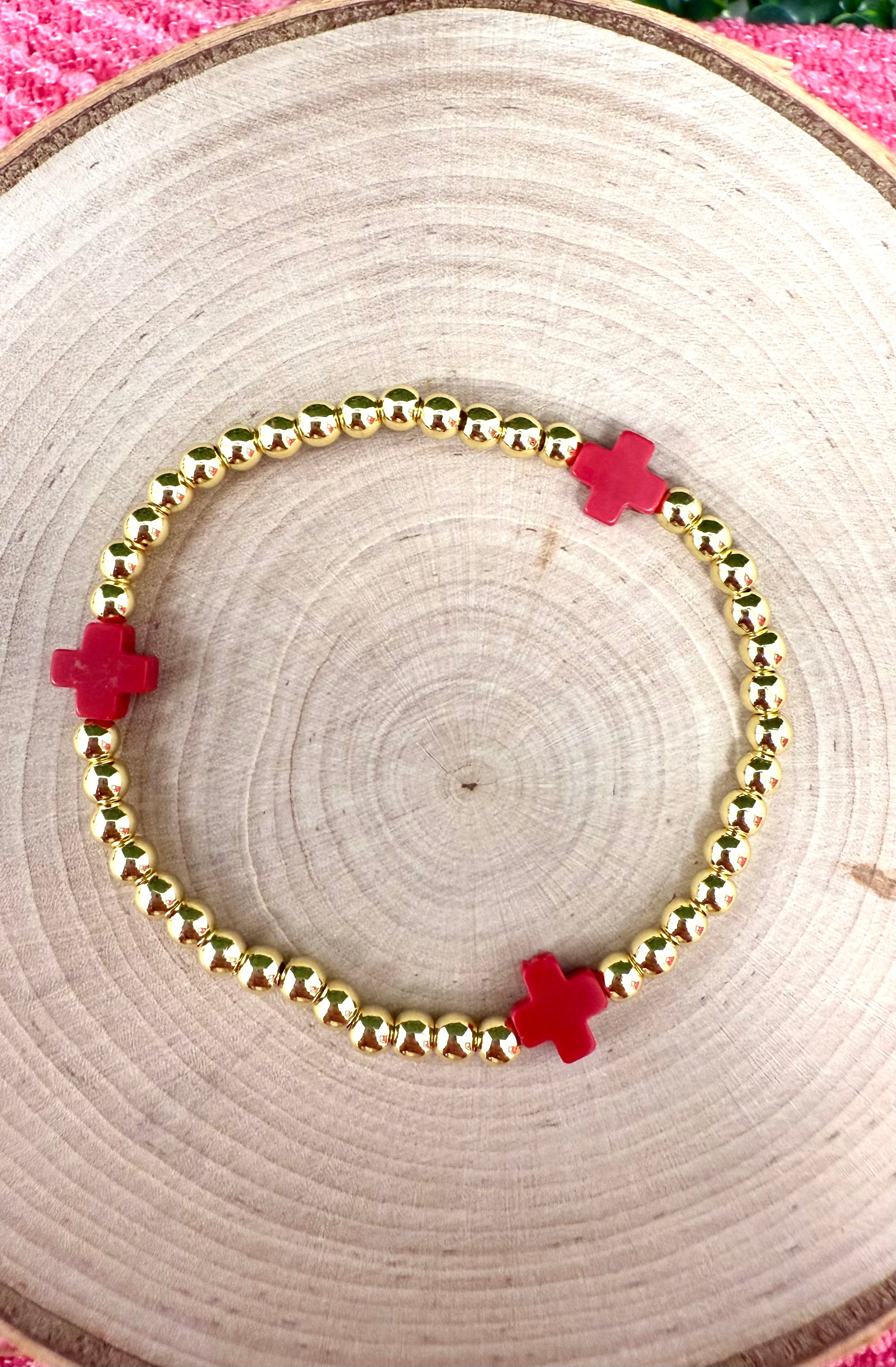 Color Cross Bracelet (Gold Dipped)