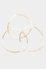 Gold + White Simple Bracelet Stack