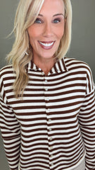 Take Note Cardigan (ivory/brown)
