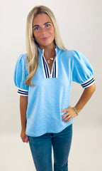 Varsity Chic Puff Top