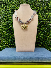 Bold Heart Scarf Necklace