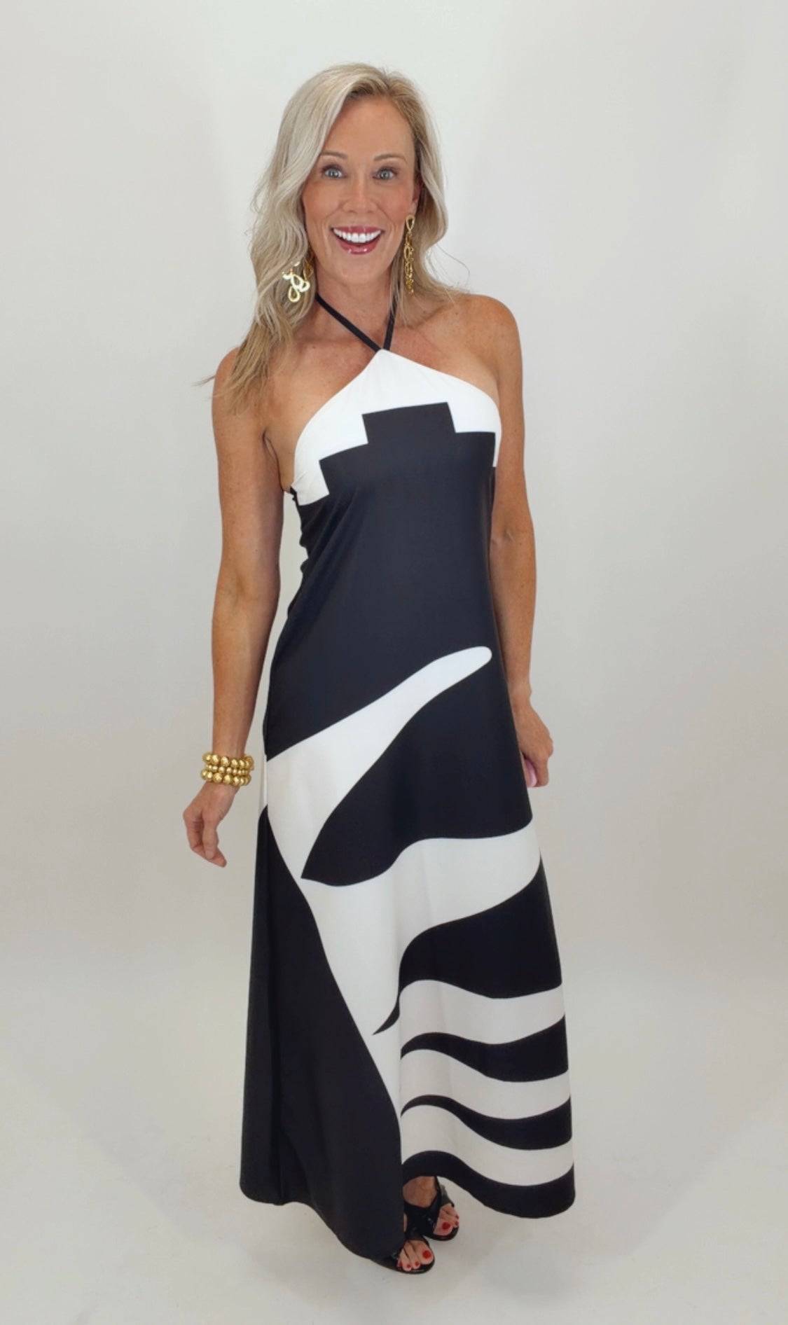 Midnight Palms Maxi Dress