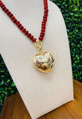Bold Heart Bead Necklace
