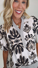 Havana Bloom Top (navy)