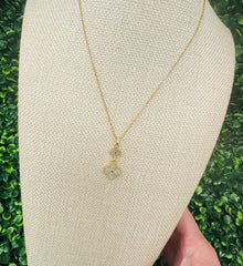 Double Crystal Clover Necklace