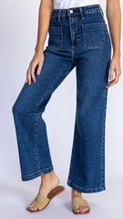 Mini Patch Pocket Flare (dk denim)
