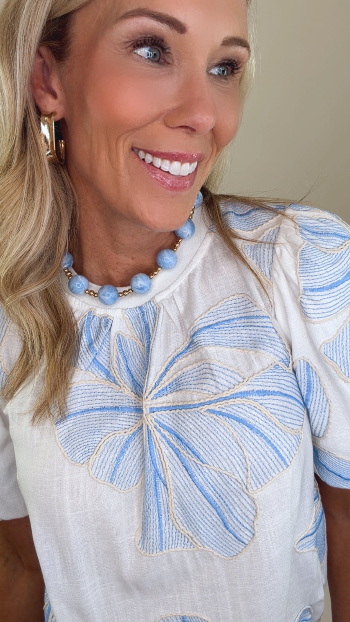 Floral Form Top (cream)