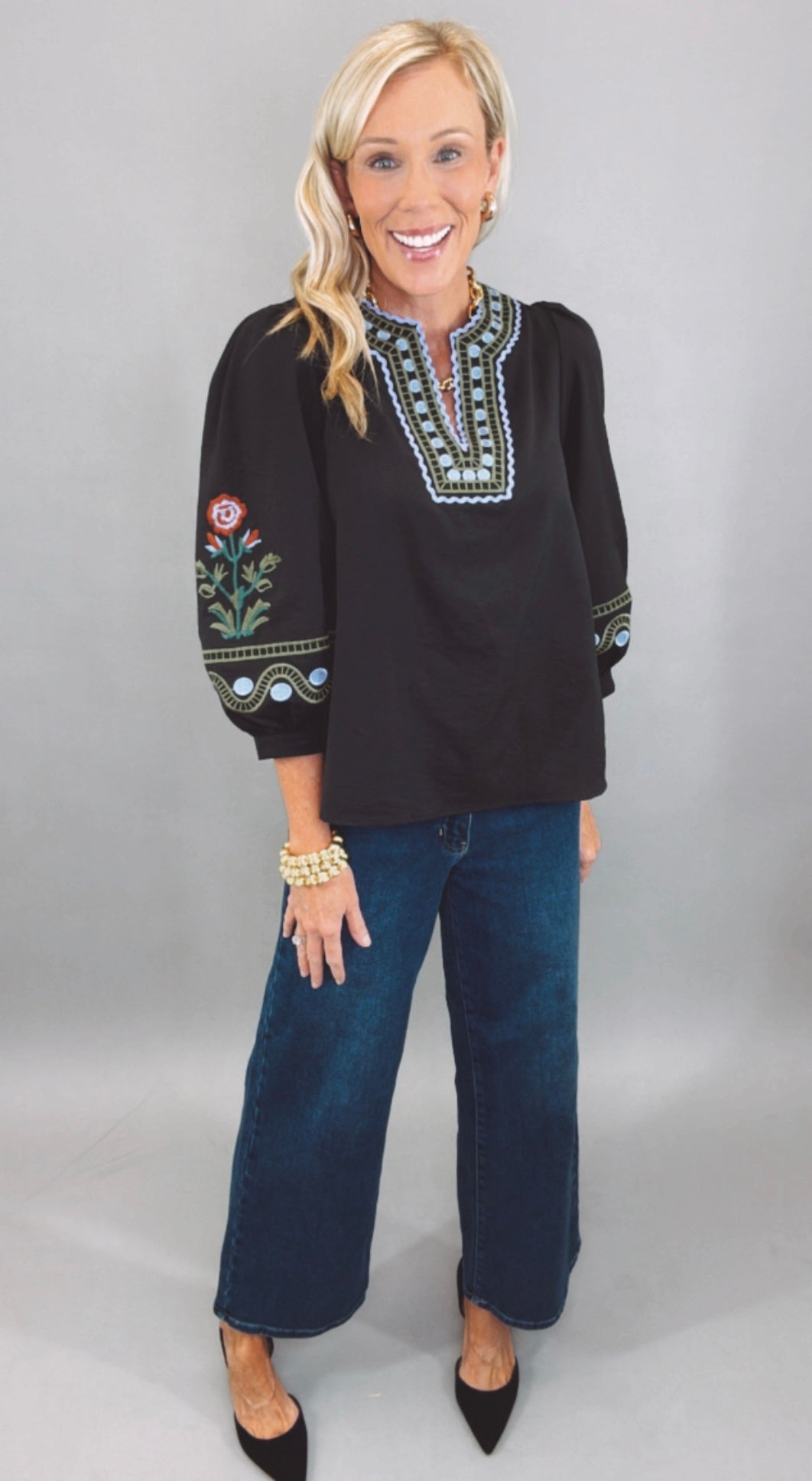 Canyon Bloom Top (black)