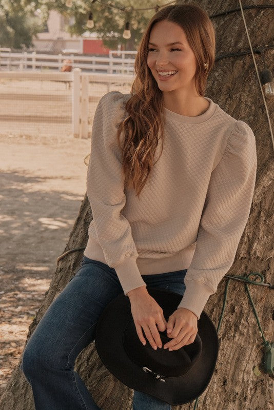 Emily Sweatshirt Top (beige)