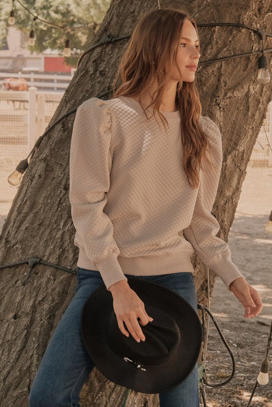 Emily Sweatshirt Top (beige)