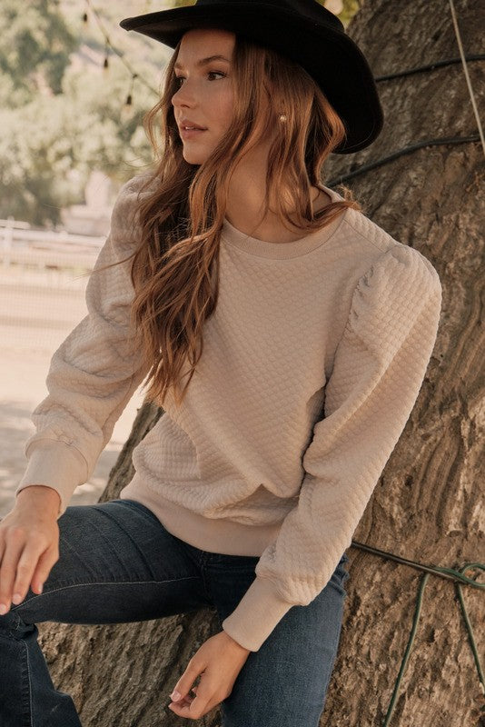 Emily Sweatshirt Top (beige)