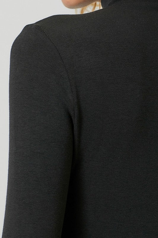 Knit Mock Neck Top (black)