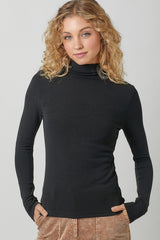 Knit Mock Neck Top (black)