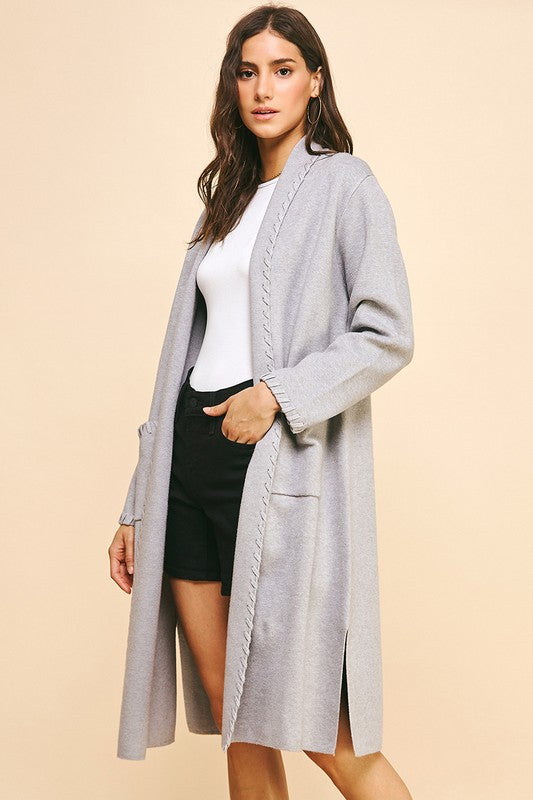 Edgy Open Cardi (heather grey)