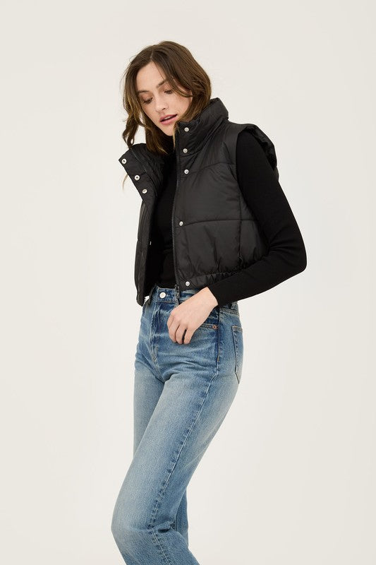 Crop Puffer Vest (black)