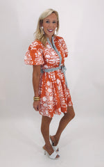 Garden Stripe Pop Dress (orange)