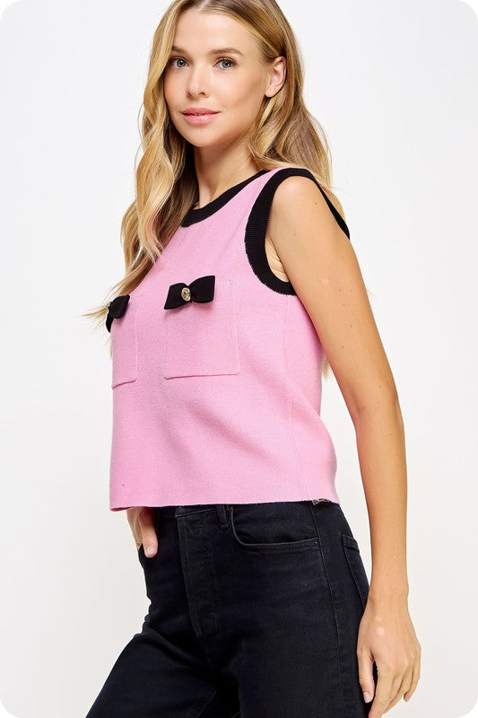 Maddie Bow Top (pink)