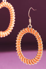 Oval Raffia Earring