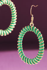 Oval Raffia Earring