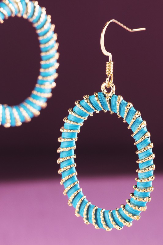 Oval Raffia Earring