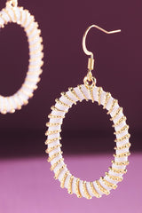 Oval Raffia Earring