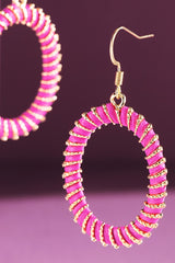 Oval Raffia Earring