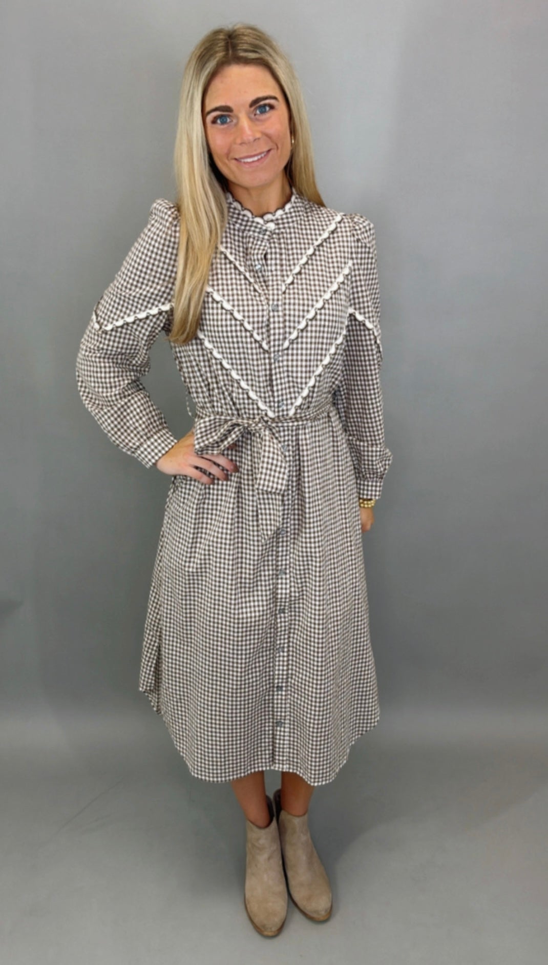 Camden Check Dress (brown)
