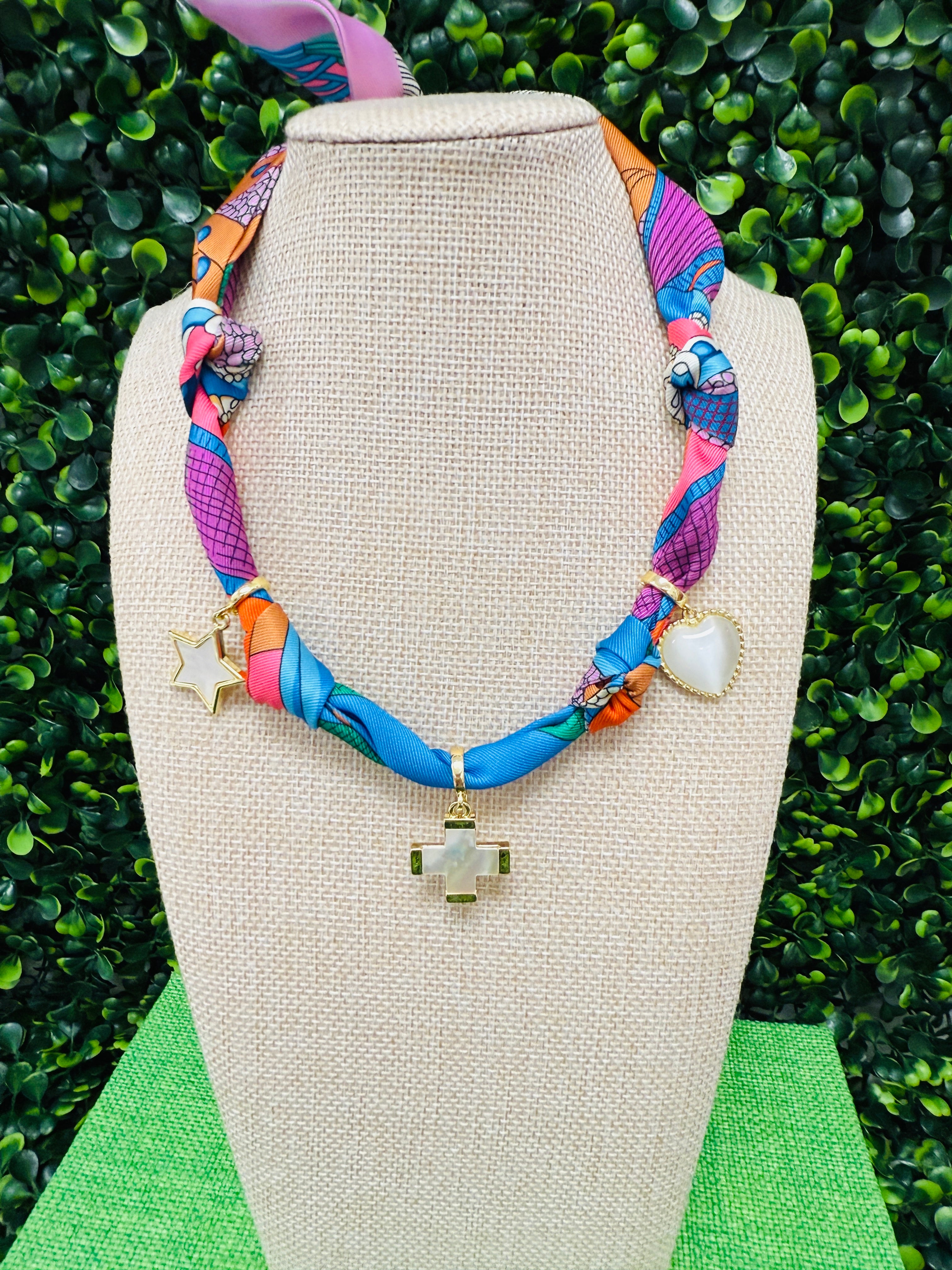 Trinity Charm Scarf Necklace