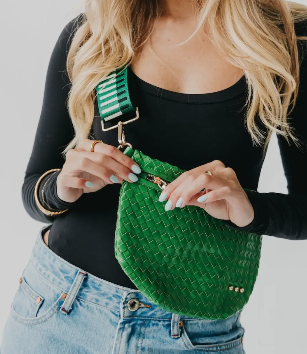 Woven Bum Bag (emerald green)
