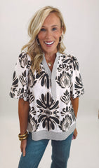 Havana Bloom Top (charcoal)