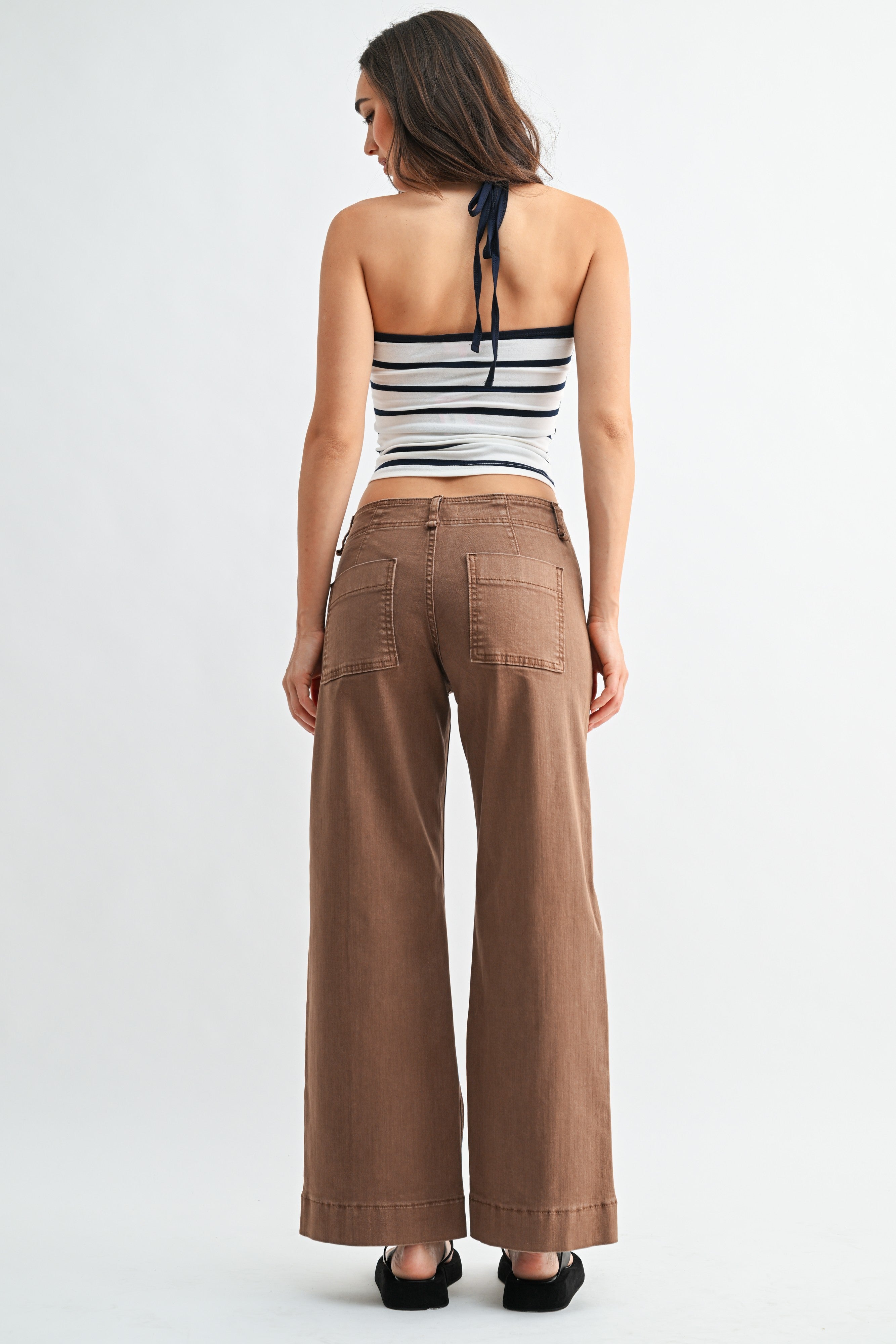 Twill Wide Leg Jean (vintage brown)