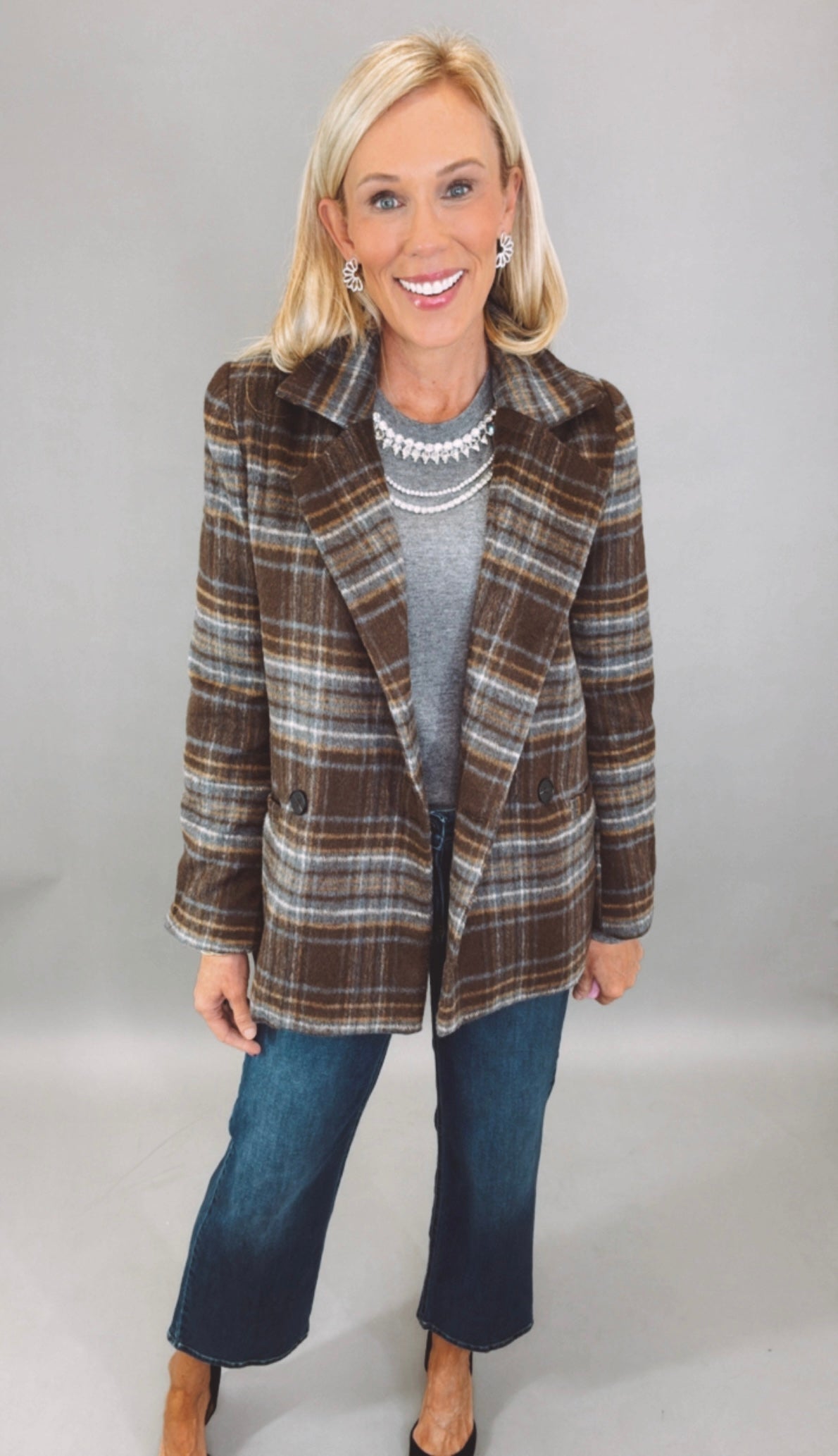 Madison Plaid Blazer