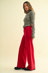 Clean Hem Wide Leg Jean (red)